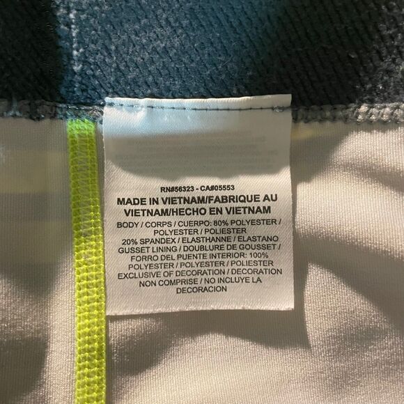 Nike Pro Leggings Yellow Stripe Compression Cropped Gym Training Women Sz M READ - Picture 6 of 10